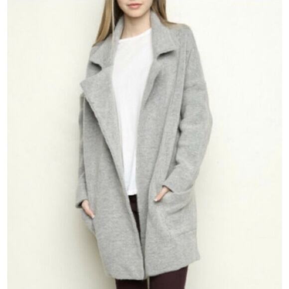 Brandy Melville - Kennedy Open Front Knit Cardigan Coat in Gray - Picture 4 of 4